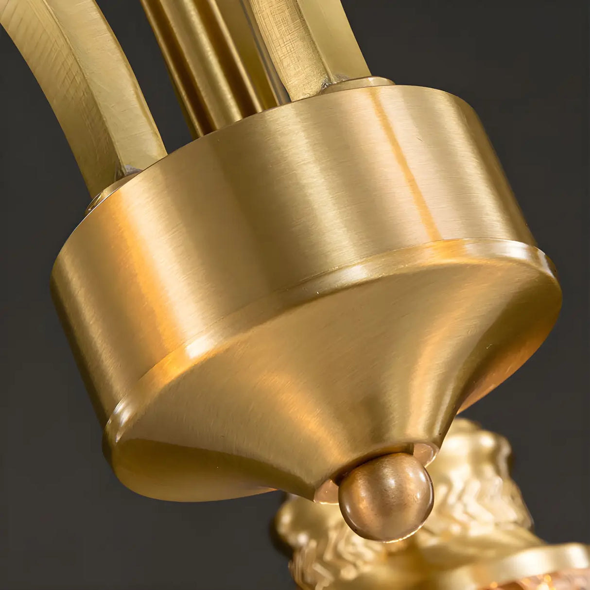 Elegant Gold and Glass Flower Kitchen Island Light Image - 5