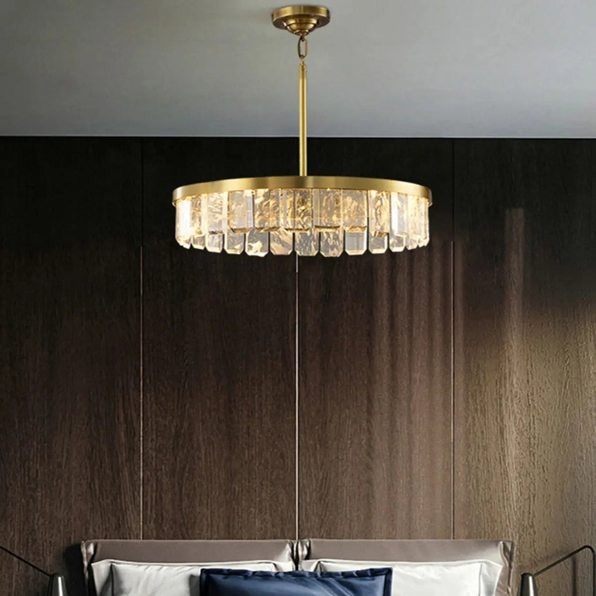 Elegant Gold and Tierd Ring Crystal Chandelier Image - 11