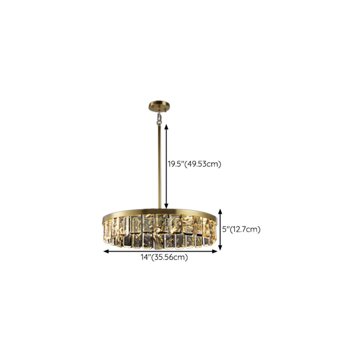 Elegant Gold and Tierd Ring Crystal Chandelier
