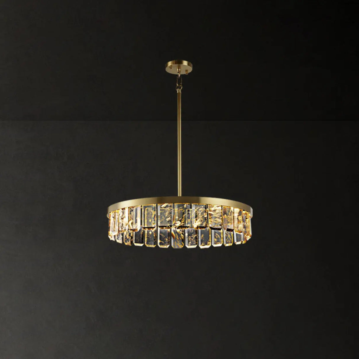 Elegant Gold and Tierd Ring Crystal Chandelier Image - 5