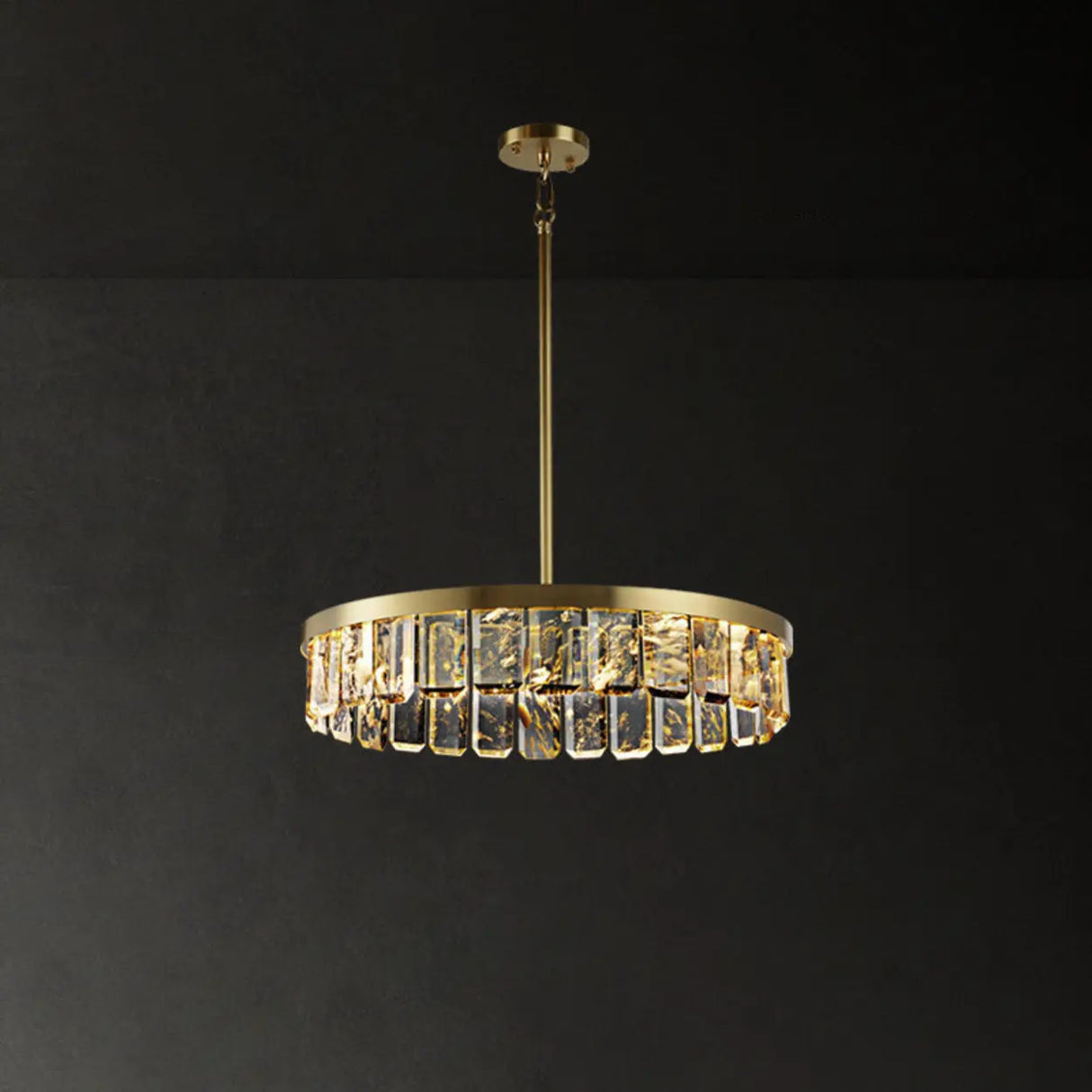 Elegant Gold and Tierd Ring Crystal Chandelier Image - 6
