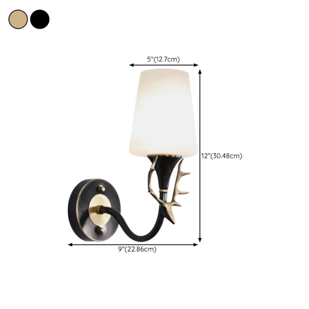 Elegant Gold and White Wall Sconce Vanity Light