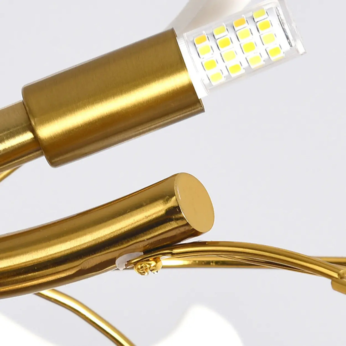 Elegant Gold Branch Circle Ginkgo Leaf Chandelier Image - 14