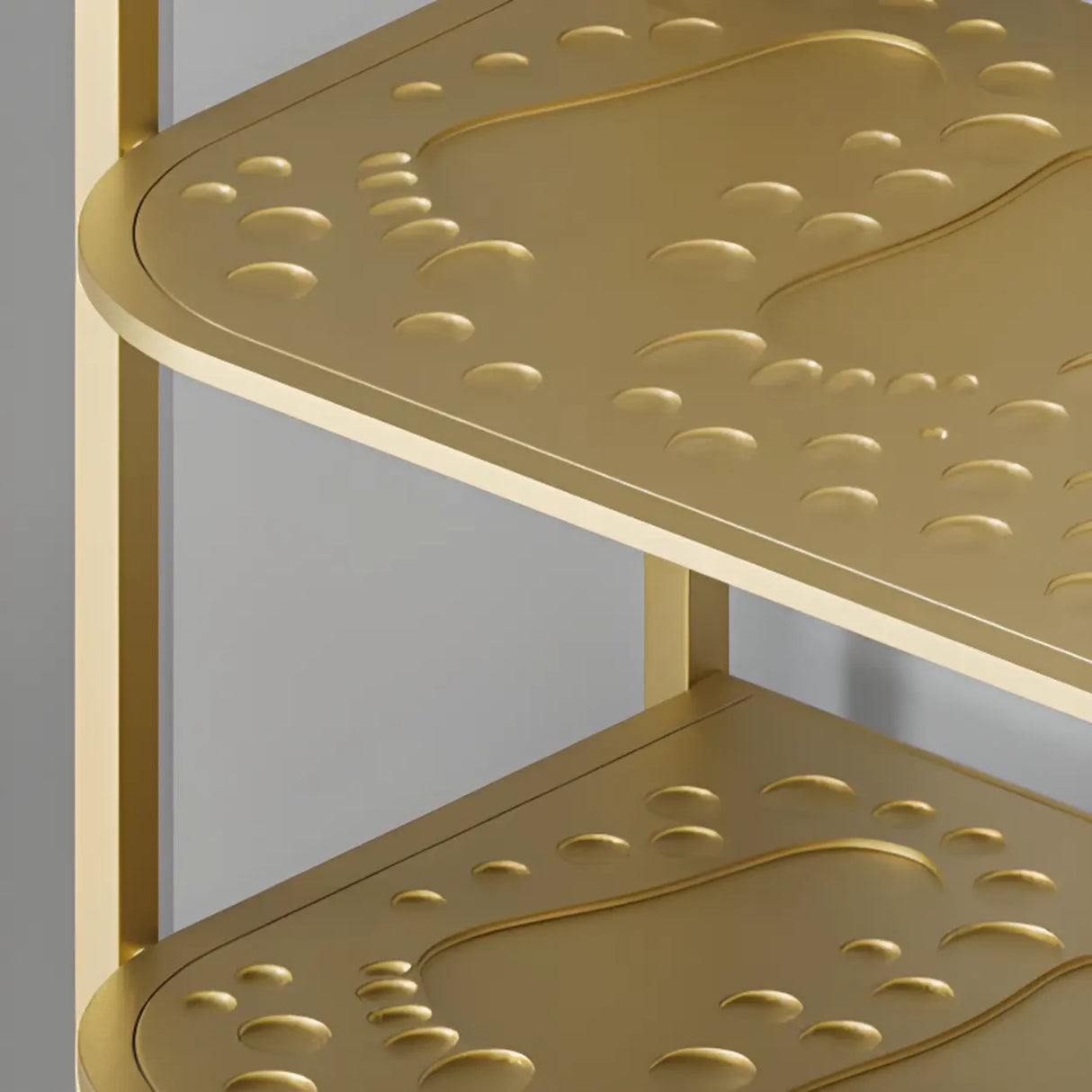Elegant Gold Metal Floor Shoe Rack 4-Tier Storage Shelf Image - 13