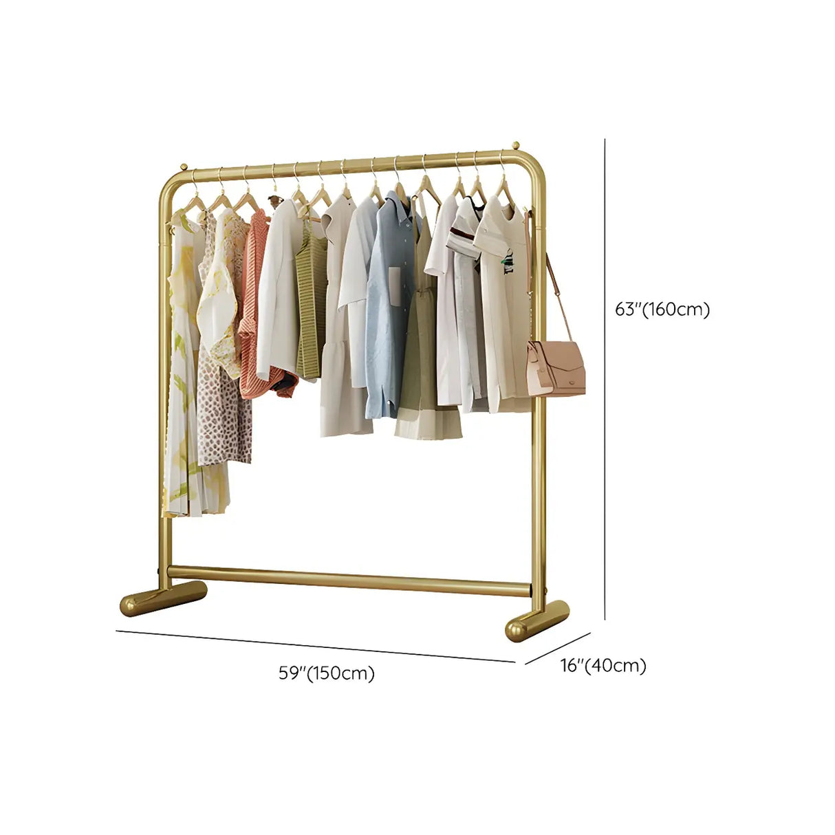 Elegant Gold Metal Freestanding Large Hanging Coat Rack Image - 16