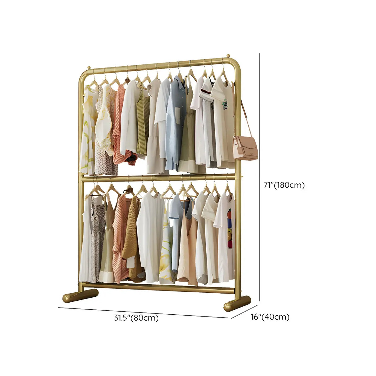 Elegant Gold Metal Freestanding Large Hanging Coat Rack Image - 18