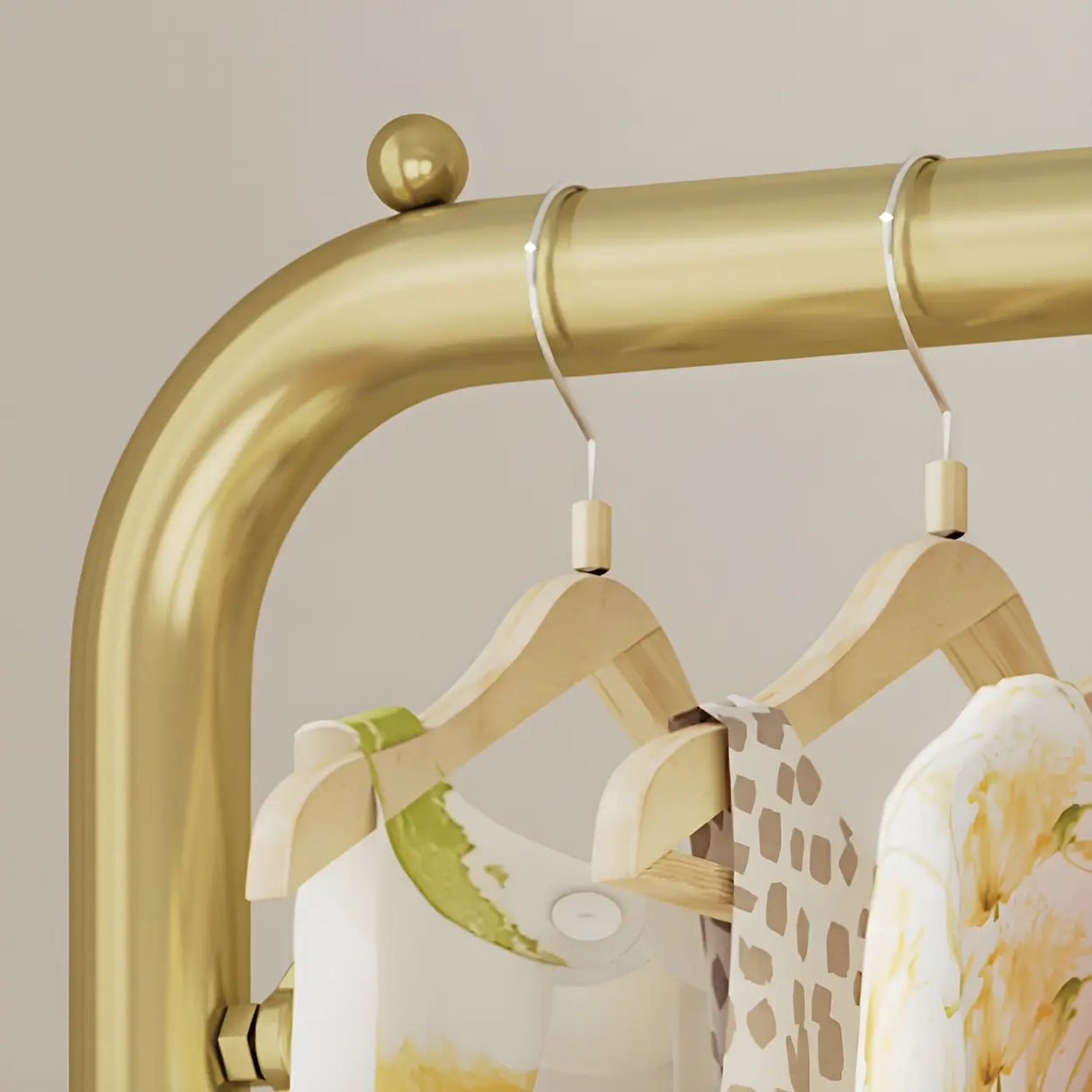 Elegant Gold Metal Freestanding Large Hanging Coat Rack Image - 7