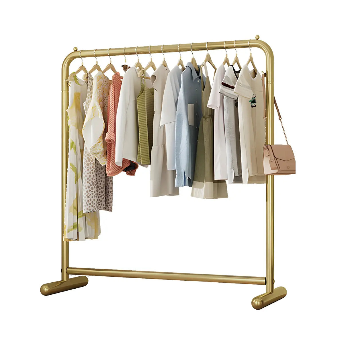Elegant Gold Metal Freestanding Large Hanging Coat Rack Image - 8