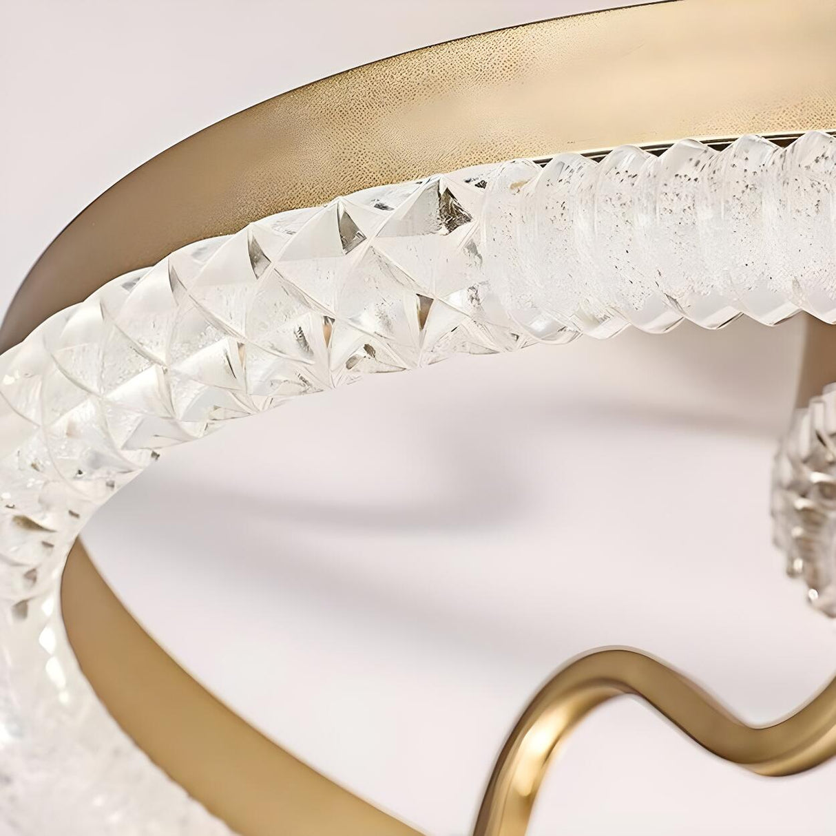 Elegant Gold Round Vine Flush Ceiling Fan with Light Image - 10