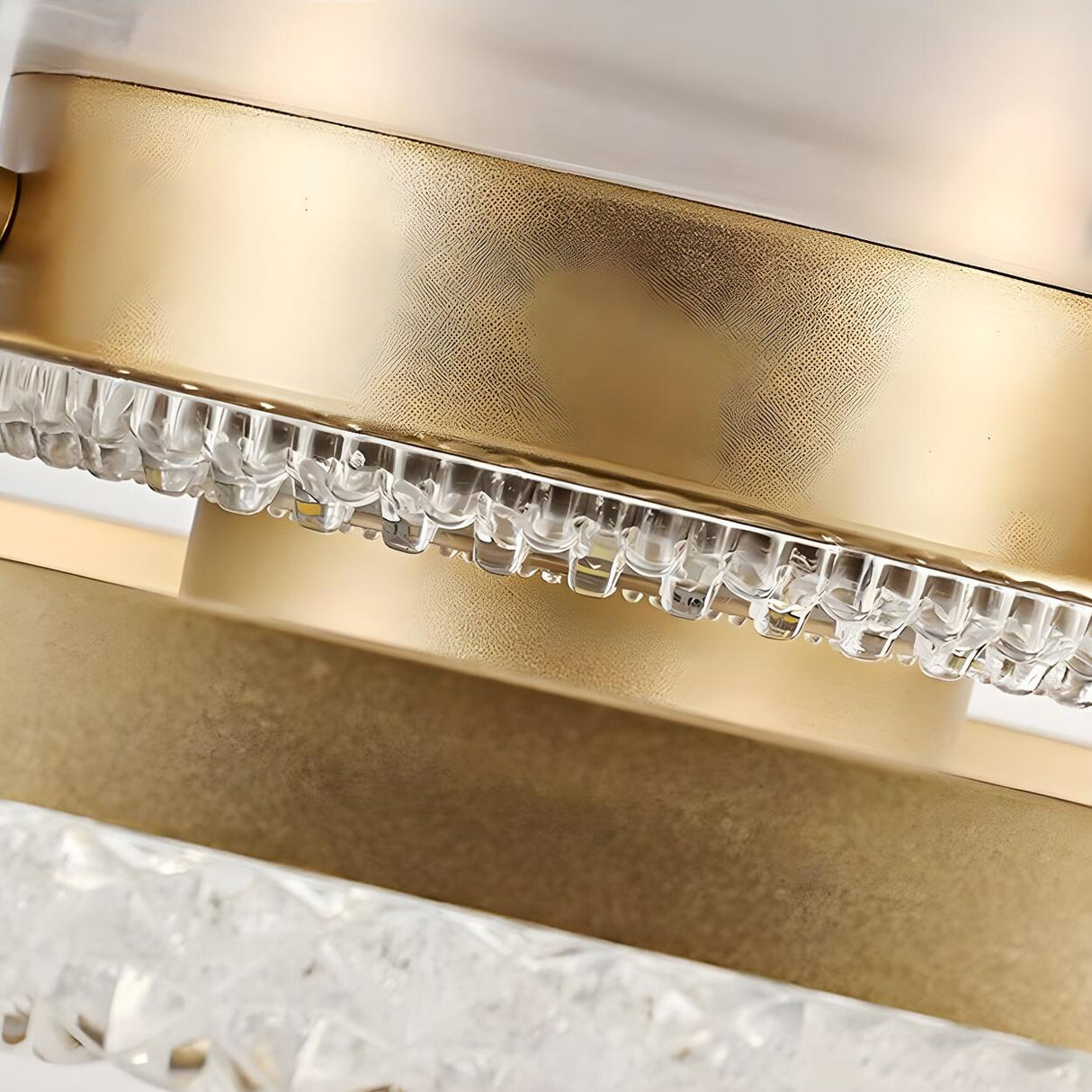 Elegant Gold Round Vine Flush Ceiling Fan with Light Image - 12