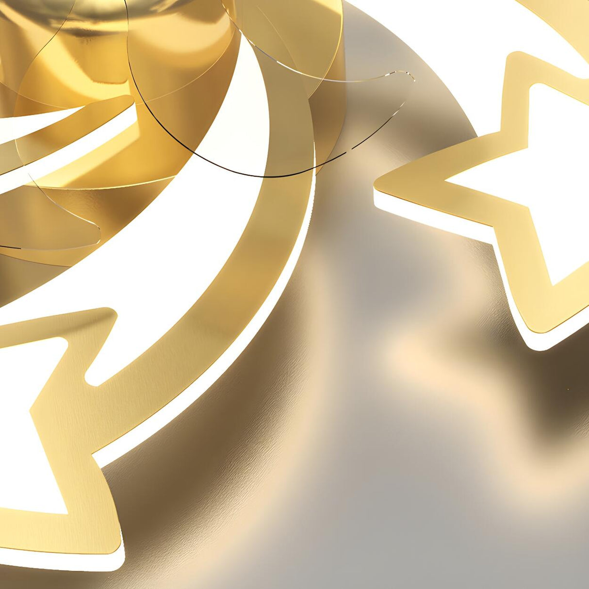 Elegant Gold Star LED Flush Ceiling Fan with Light Image - 13