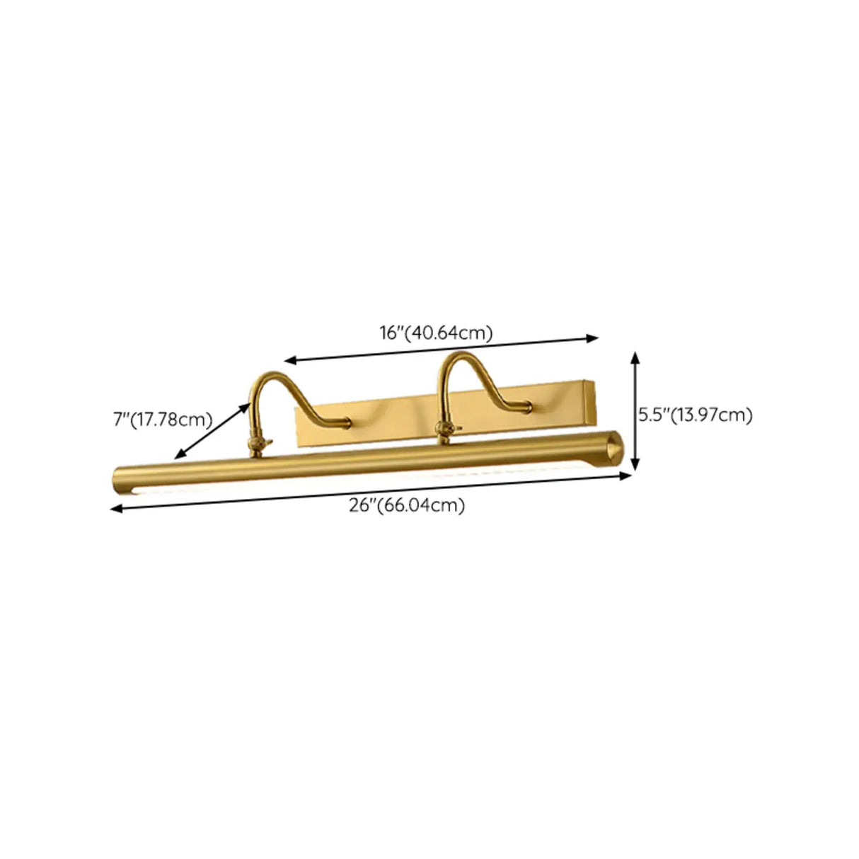 Elegant Gold Straight Linear Vanity Mirror Light