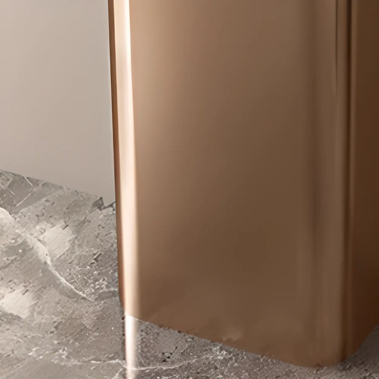 Elegant Half-circle Pedestal Stone Gold Base Console Table Image - 9