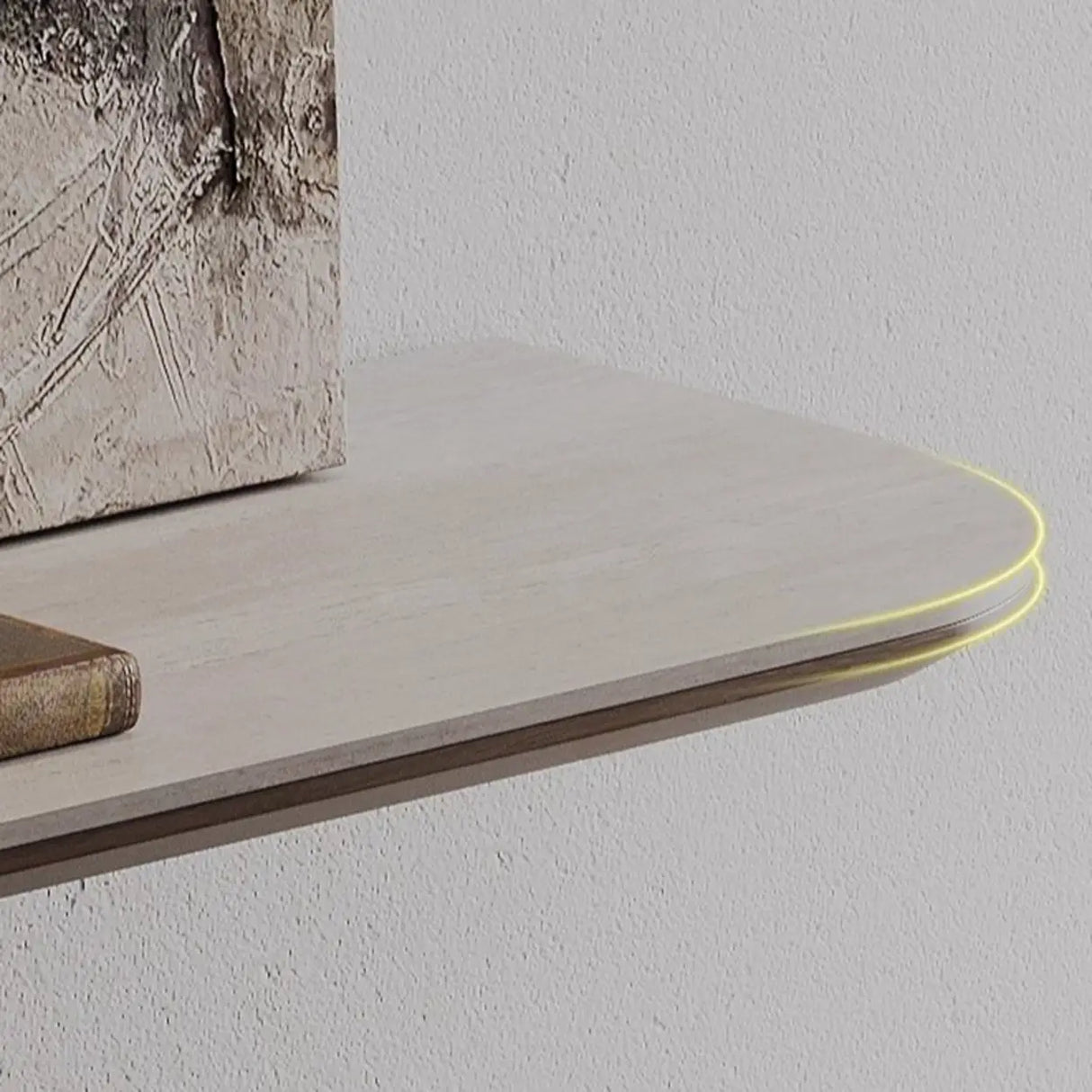 Elegant Half Moon Wood Pedestal Base Console Table Image - 6