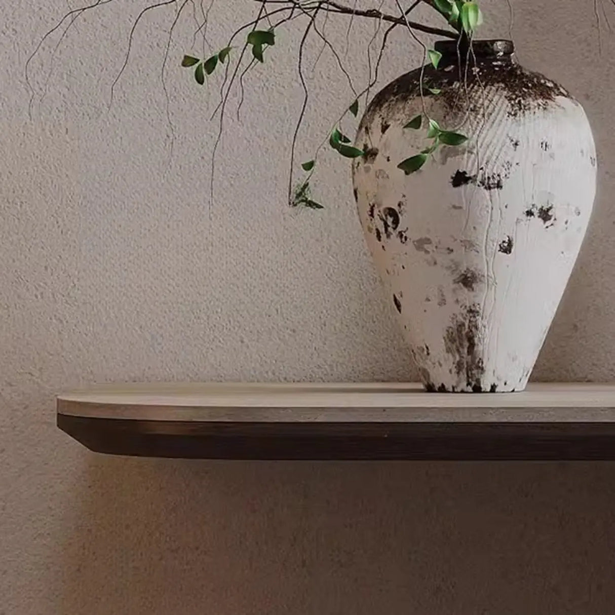 Elegant Half Moon Wood Pedestal Base Console Table Image - 7