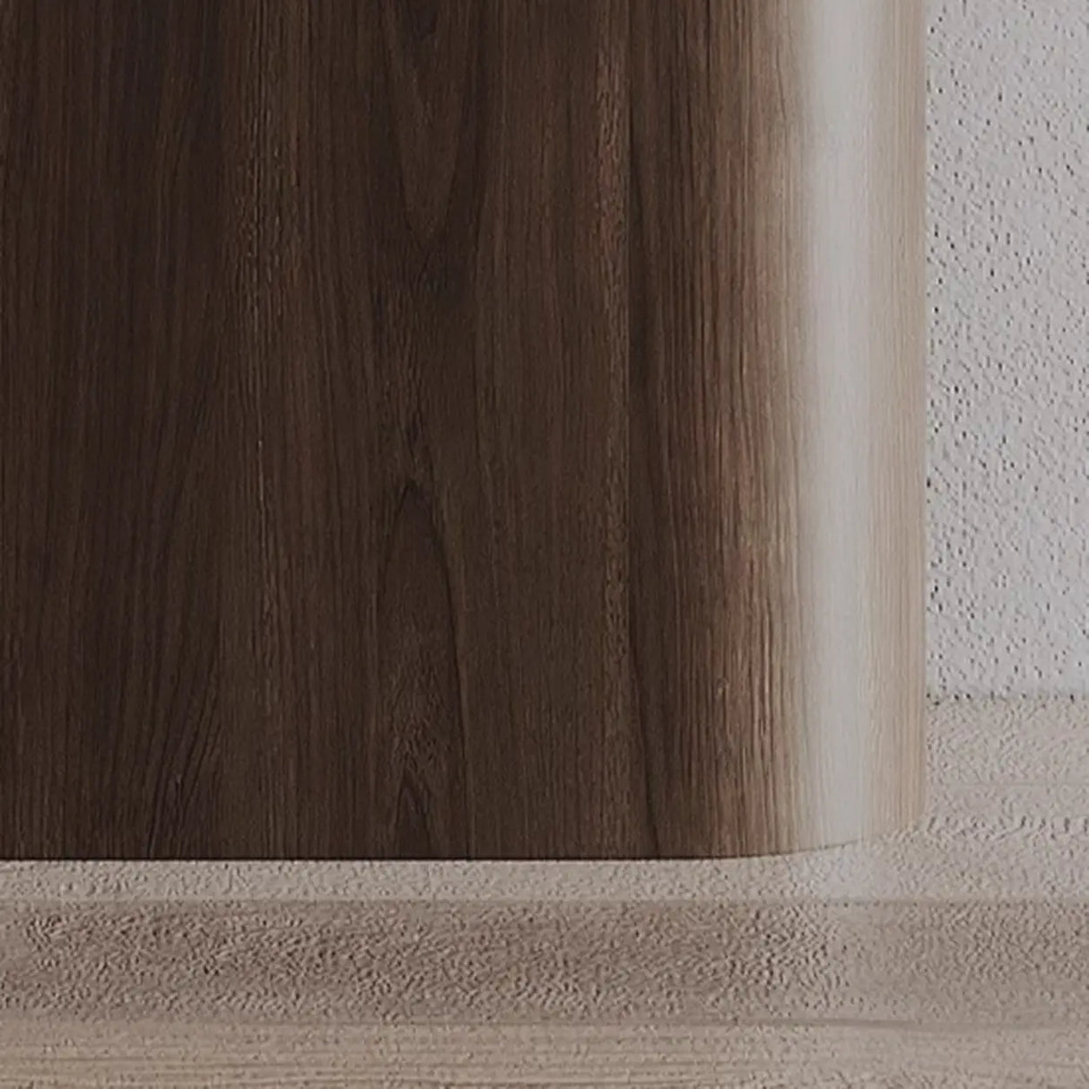 Elegant Half Moon Wood Pedestal Base Console Table Image - 8