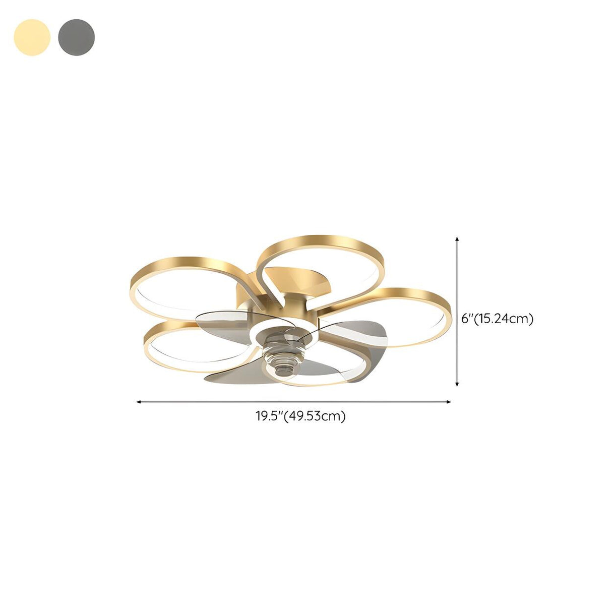 Elegant Linear Flower Metal Ceiling Fan with LED Light