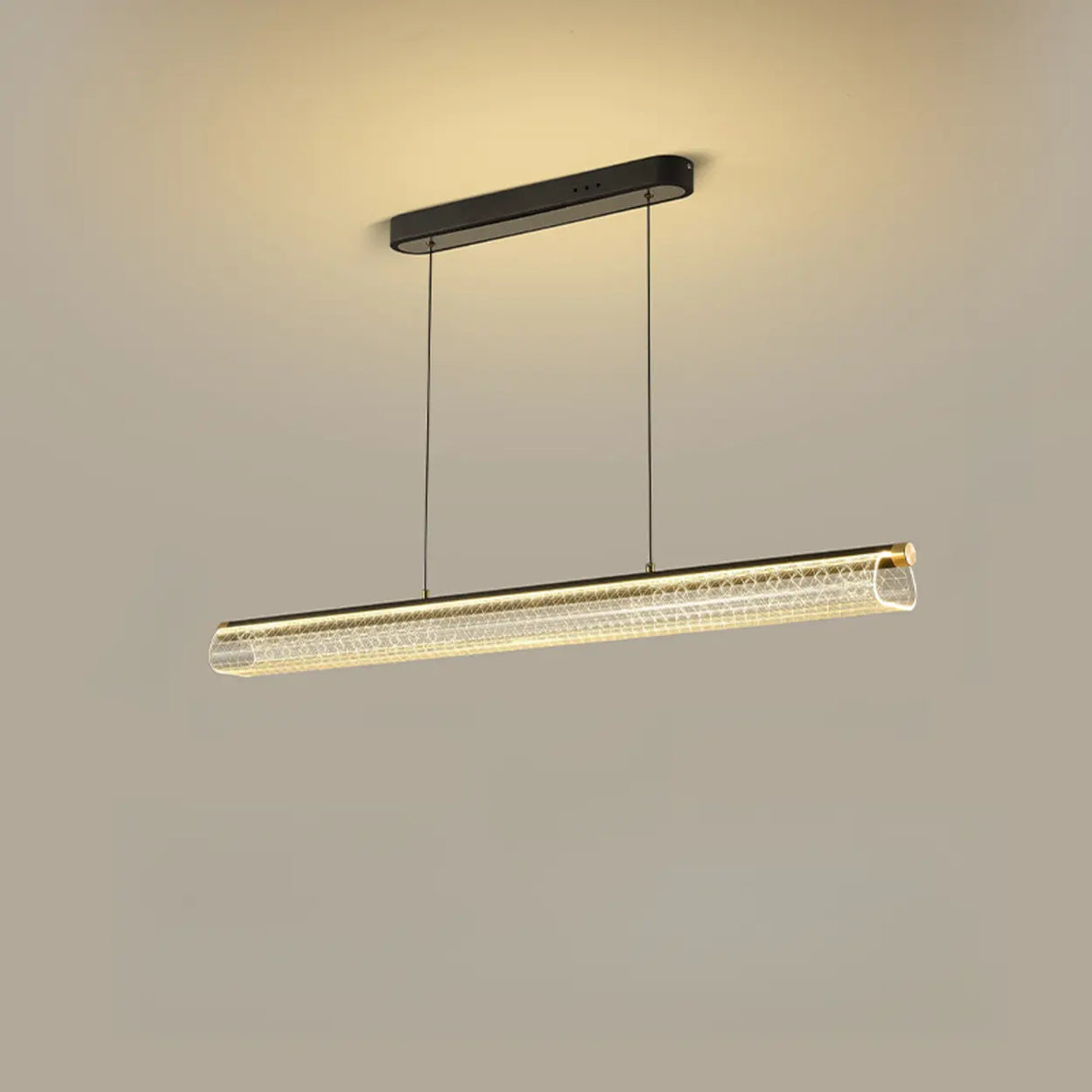 Elegant Linear Glass Cylinder Island Pendant Light Image - 12