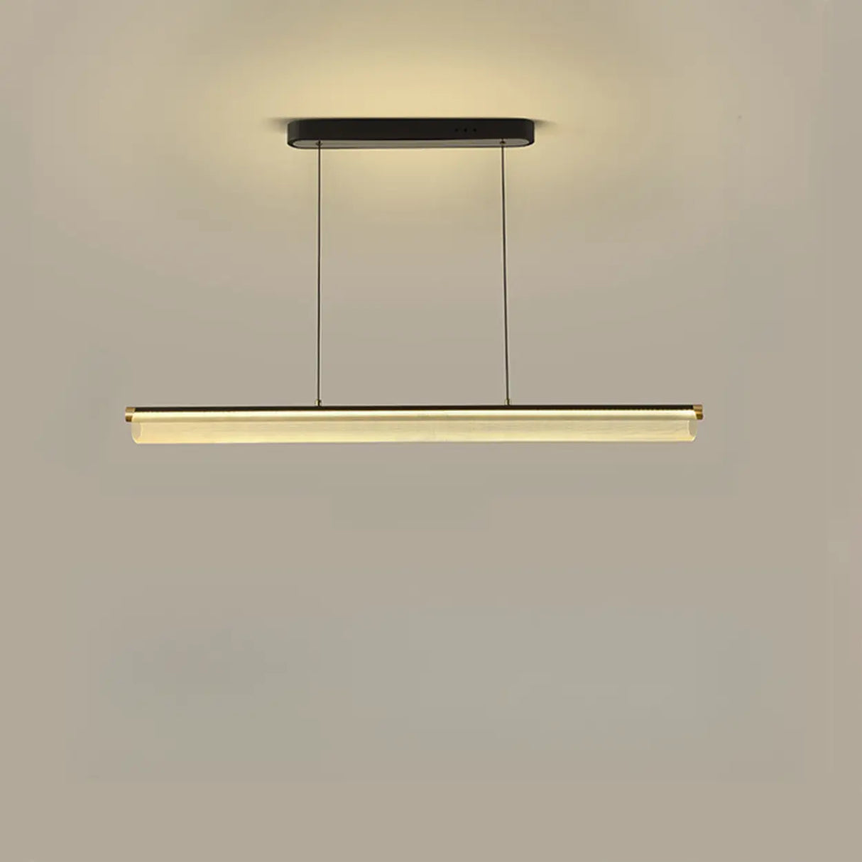 Elegant Linear Glass Cylinder Island Pendant Light Image - 8