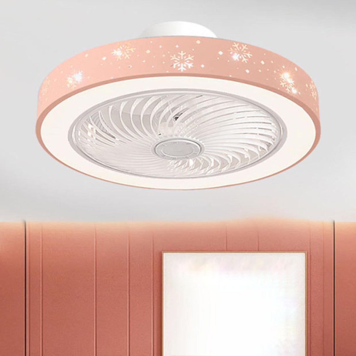 Elegant Living Room Round Modern Ceiling Fan Light Image - 1