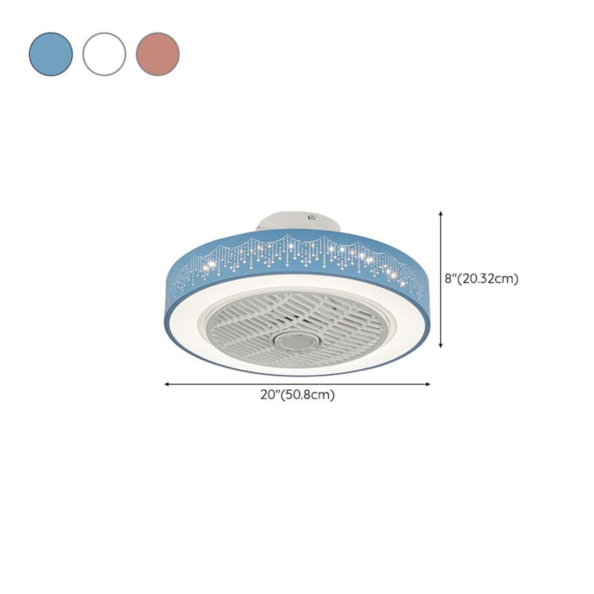 Elegant Living Room Round Modern Ceiling Fan Light