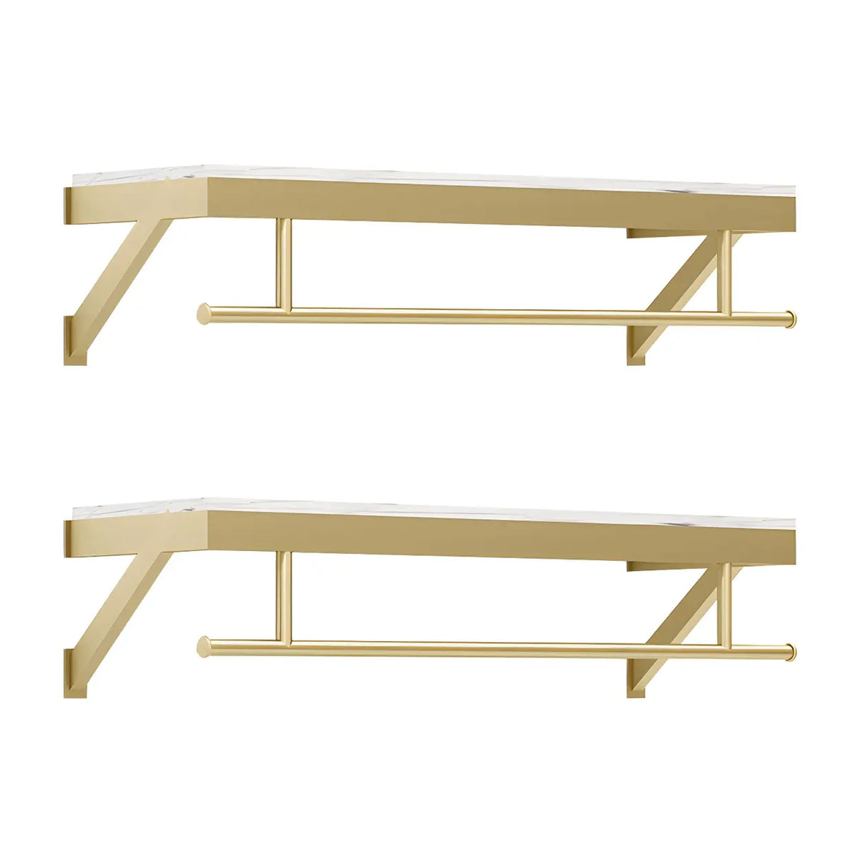 Elegant Metal Gold Wall-Mounted Coat Rack with Hooks Image - 2