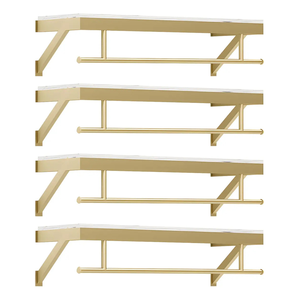 Elegant Metal Gold Wall-Mounted Coat Rack with Hooks Image - 3