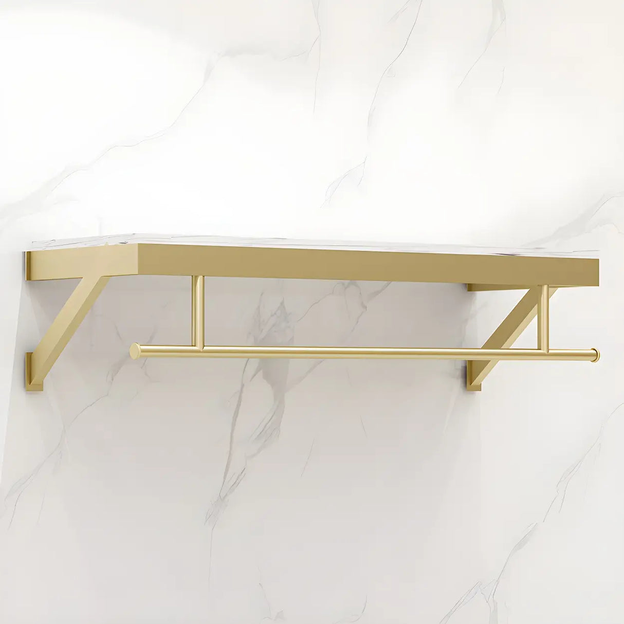 Elegant Metal Gold Wall-Mounted Coat Rack with Hooks Image - 7