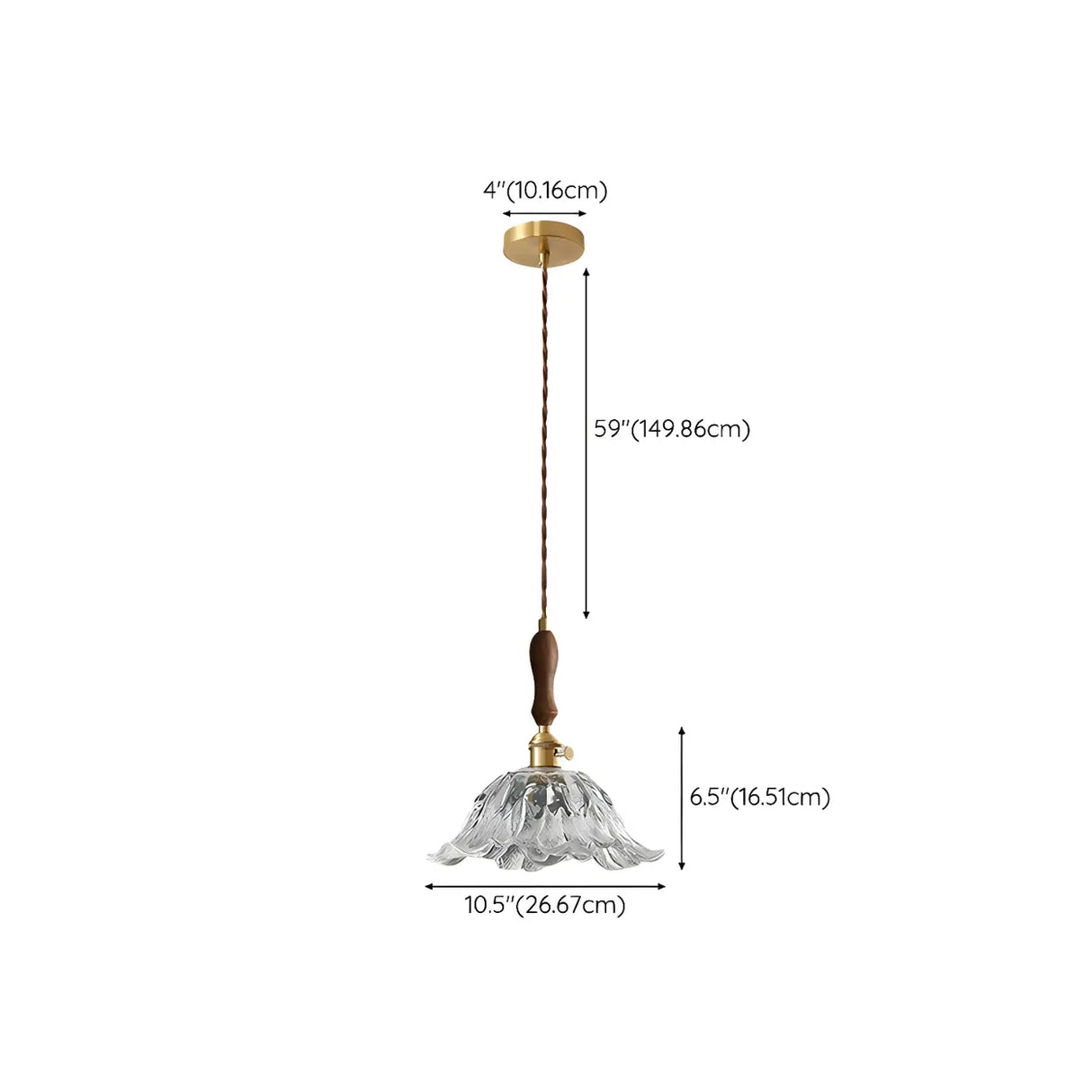 Elegant Modern Flower Clear Glass Pendant Light Image - 14