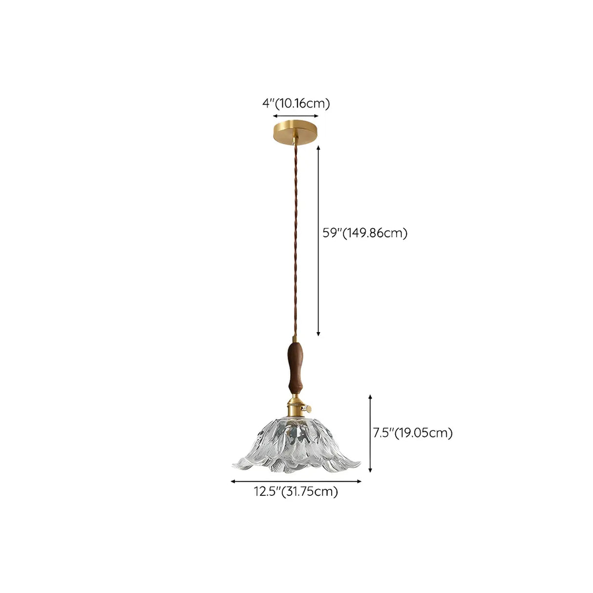 Elegant Modern Flower Clear Glass Pendant Light Image - 15