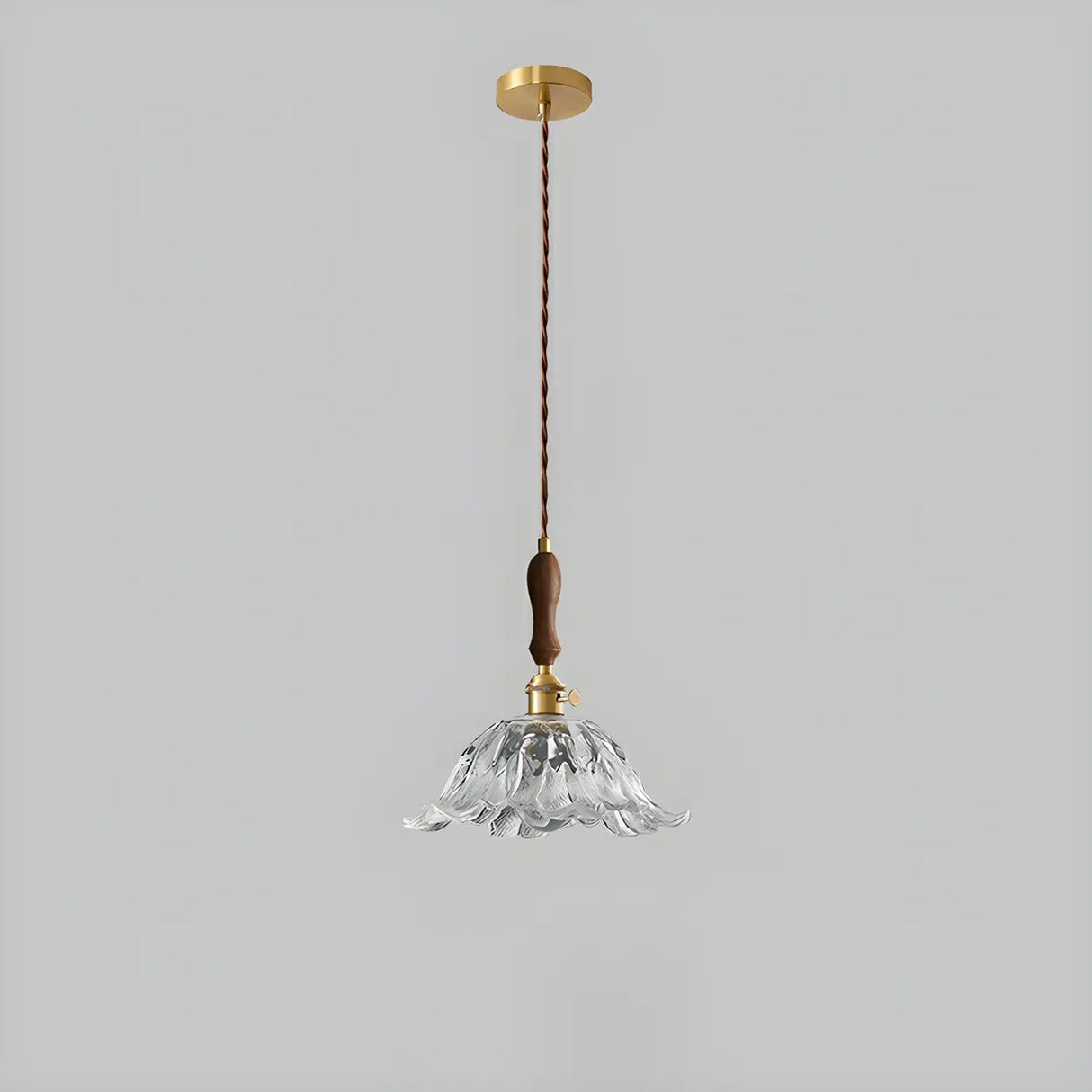 Elegant Modern Flower Clear Glass Pendant Light Image - 3