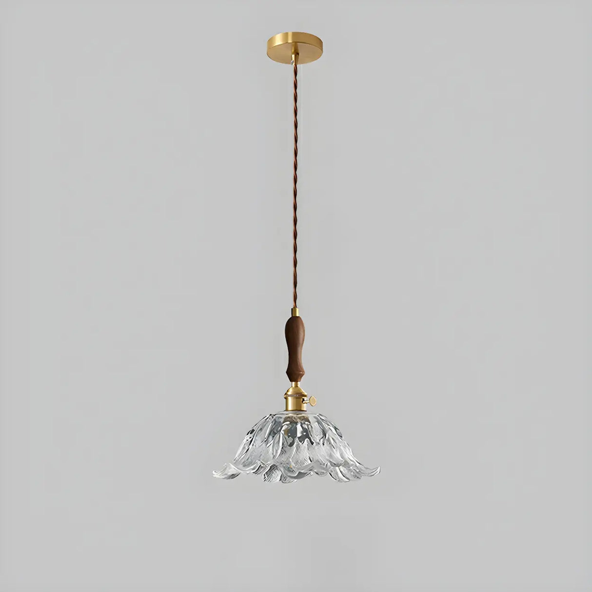 Elegant Modern Flower Clear Glass Pendant Light Image - 6
