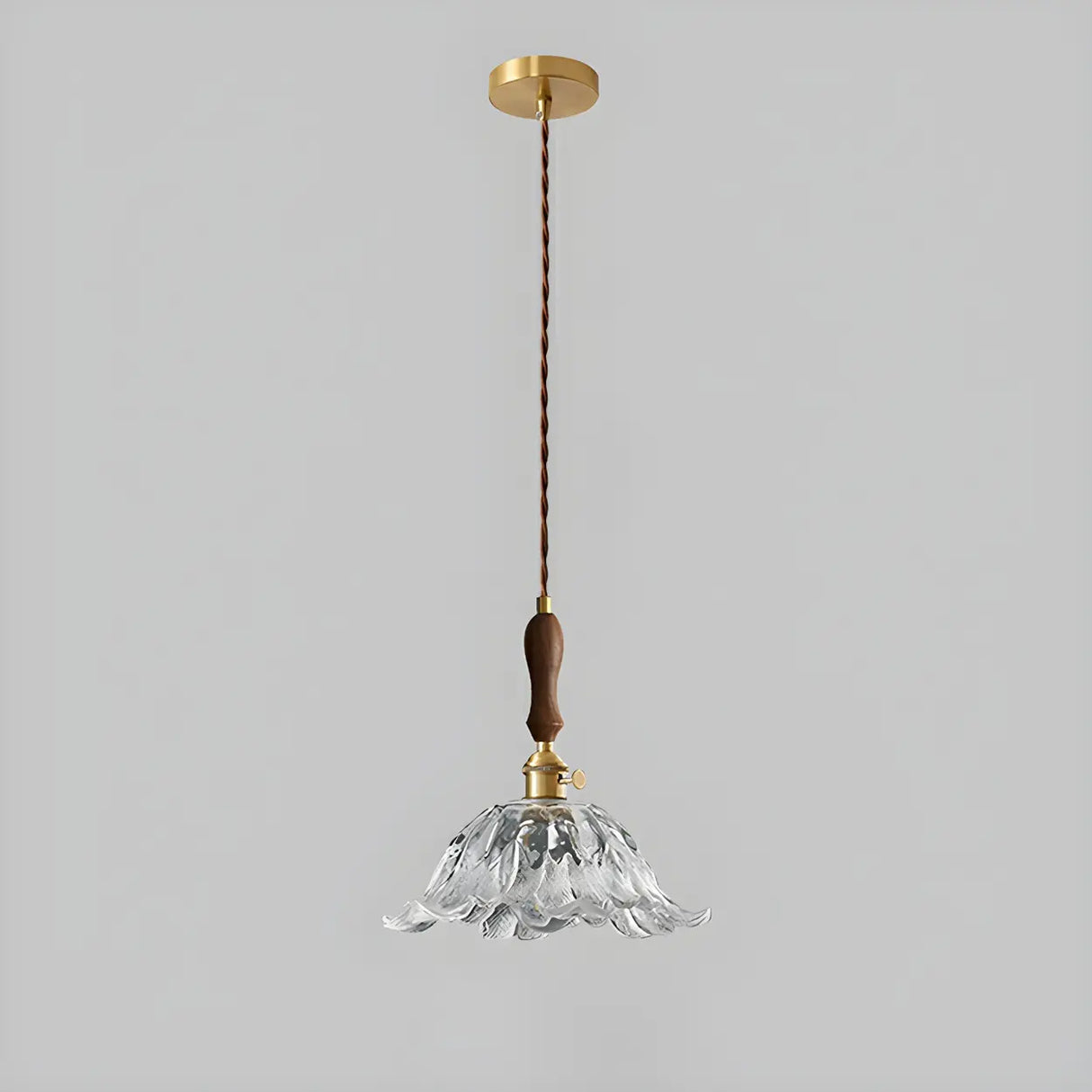 Elegant Modern Flower Clear Glass Pendant Light Image - 7