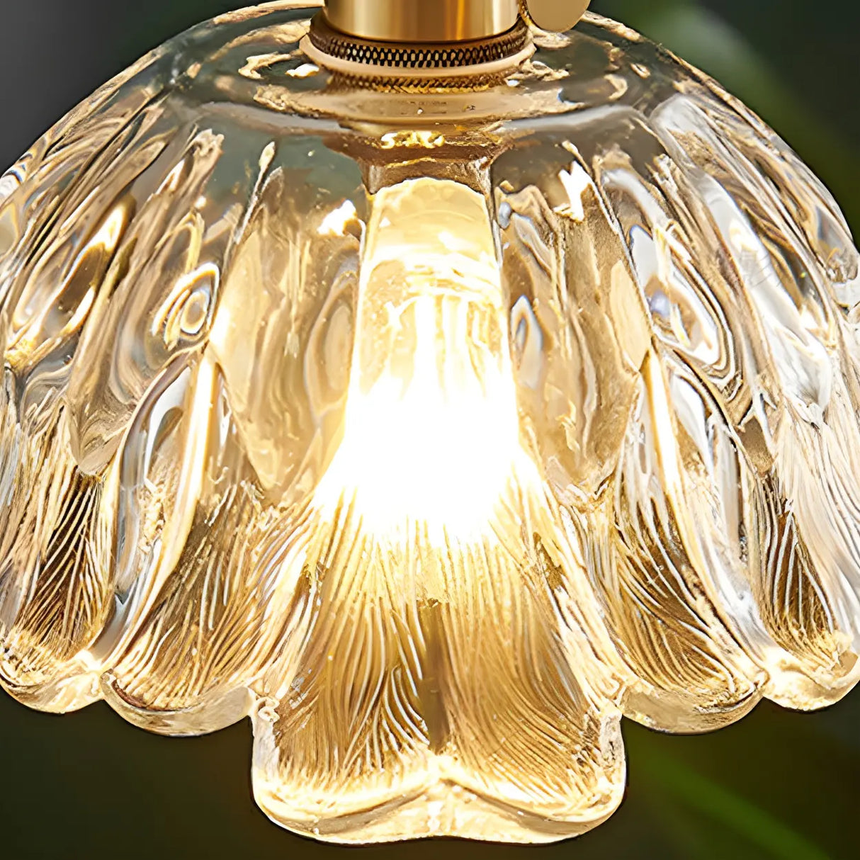 Elegant Modern Flower Clear Glass Pendant Light Image - 8