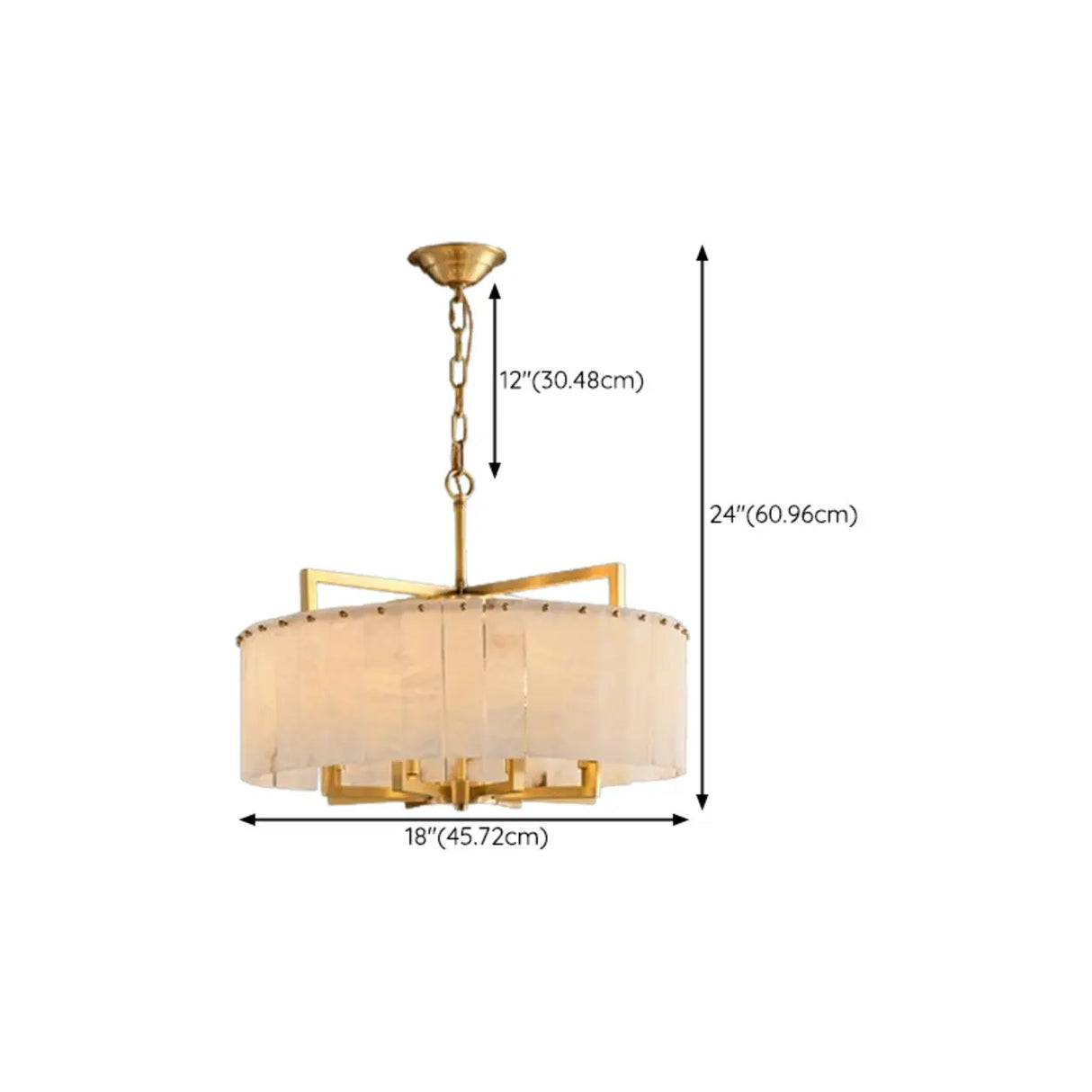 Elegant Modern Round White Stone Chandelier Living Room