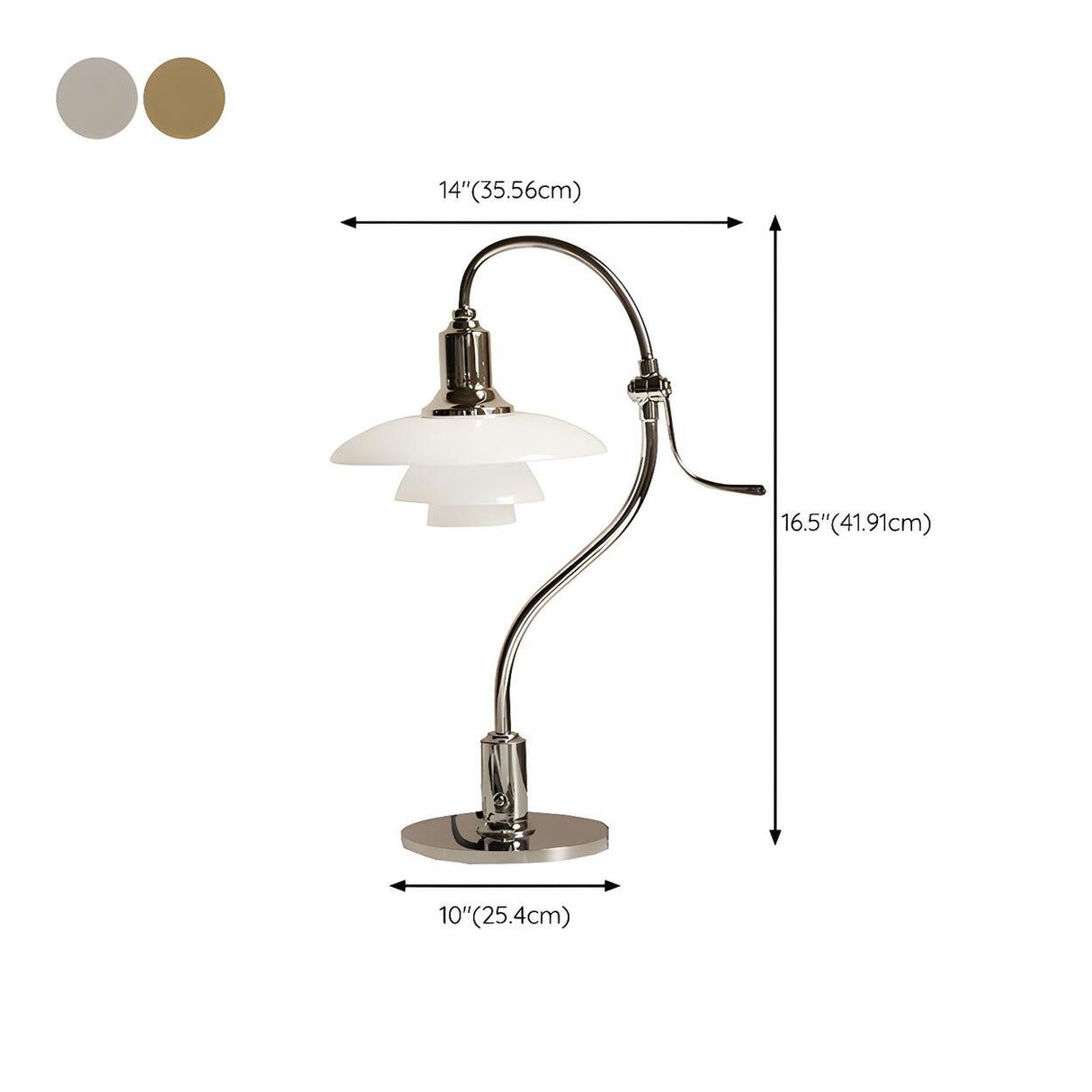 Elegant Multi-Layered Silver Curved Chrome Table Lamp