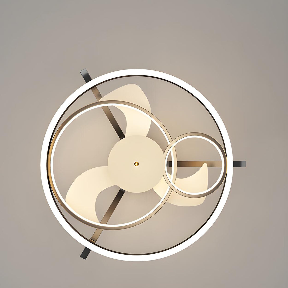 Elegant Multi-Ring Modern Metal Ceiling Fan with Light Image - 10