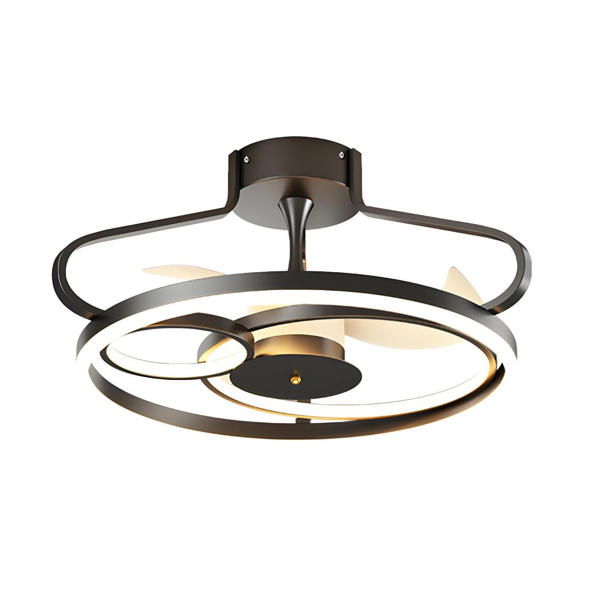 Elegant Multi-Ring Modern Metal Ceiling Fan with Light Image - 7