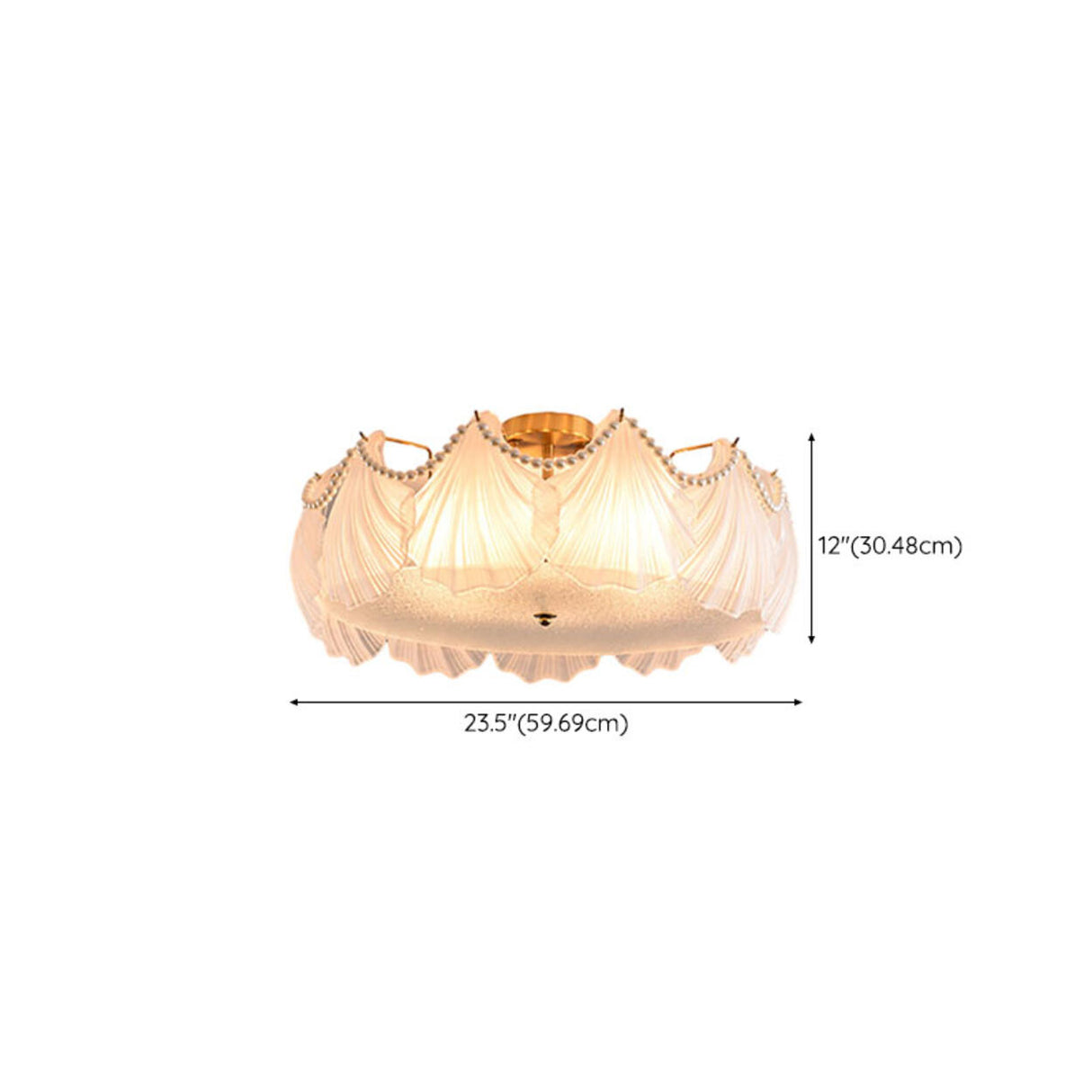 Elegant Pearl Shell Glass Semi-Flush Mount Ceiling Lamp Image - 27