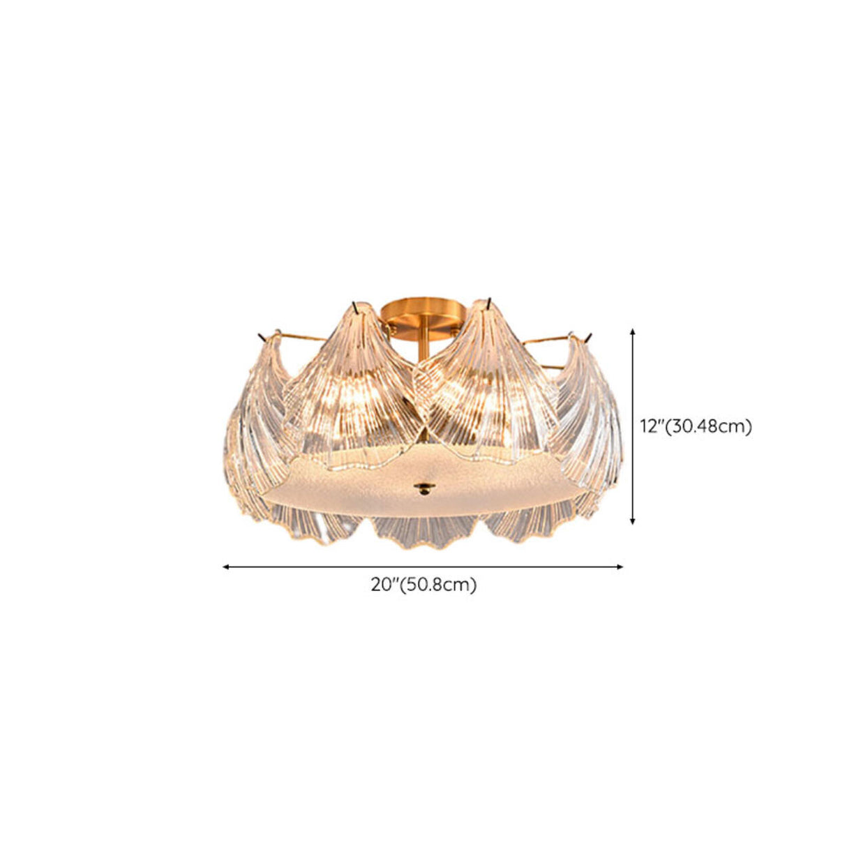 Elegant Pearl Shell Glass Semi-Flush Mount Ceiling Lamp Image - 29