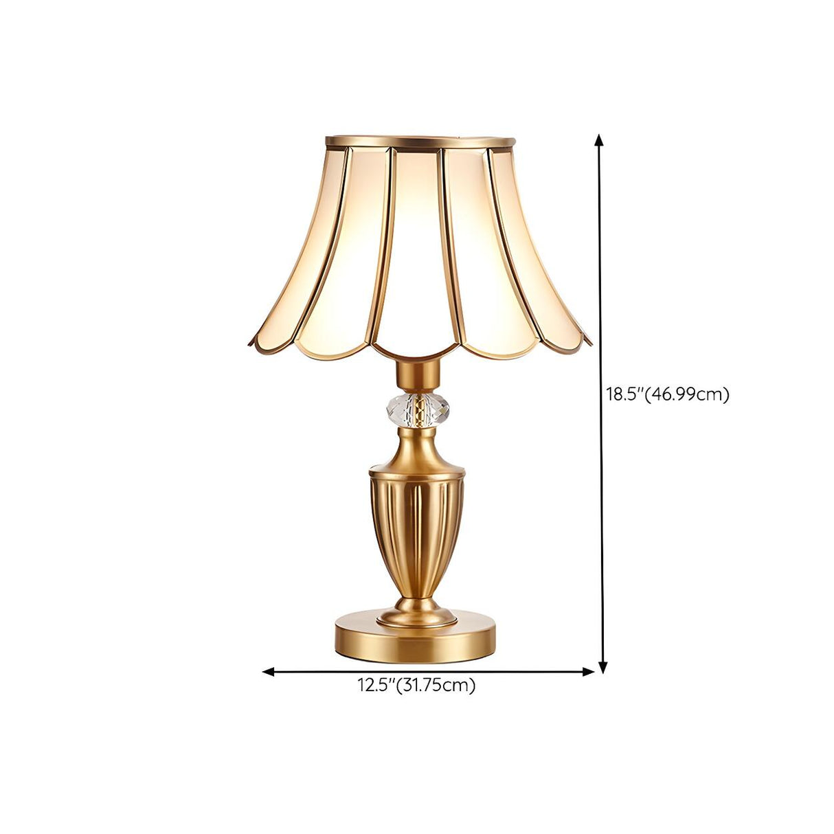 Elegant Post-Modern Golden Drum Shade Metal Table Lamp