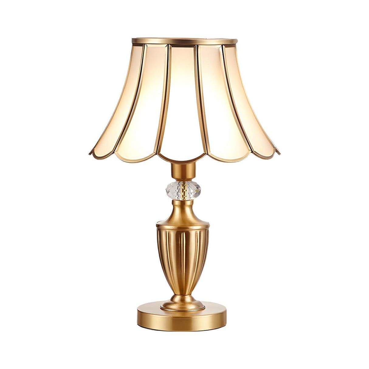 Elegant Post-Modern Golden Drum Shade Metal Table Lamp Image - 5