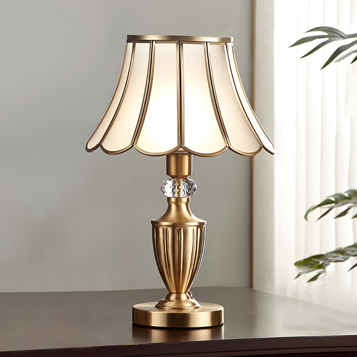 Elegant Post-Modern Golden Drum Shade Metal Table Lamp Image - 6