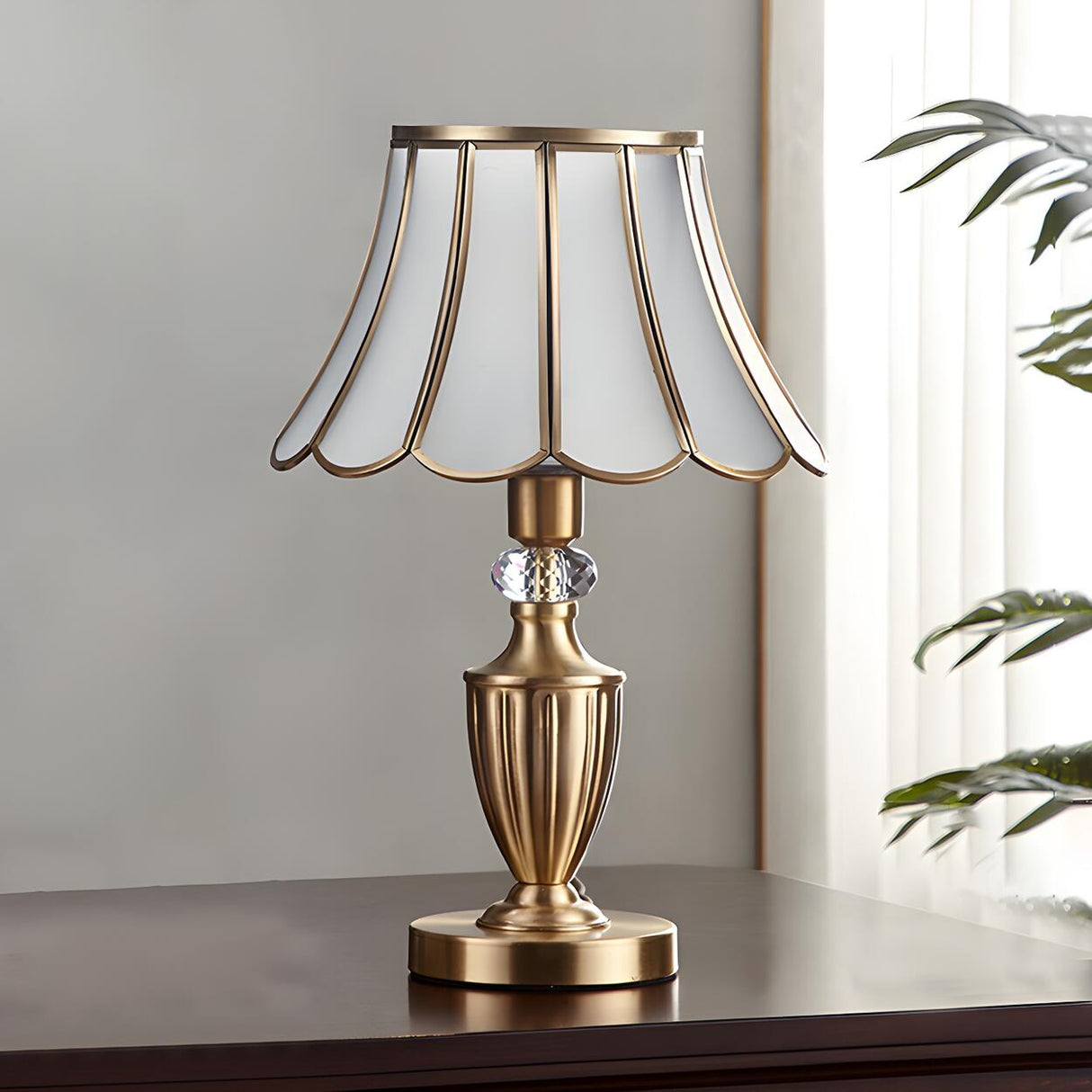 Elegant Post-Modern Golden Drum Shade Metal Table Lamp Image - 7