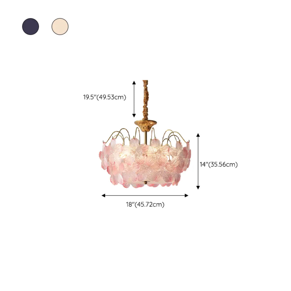 Elegant Purple Floral Glass Chandelier for Living Room