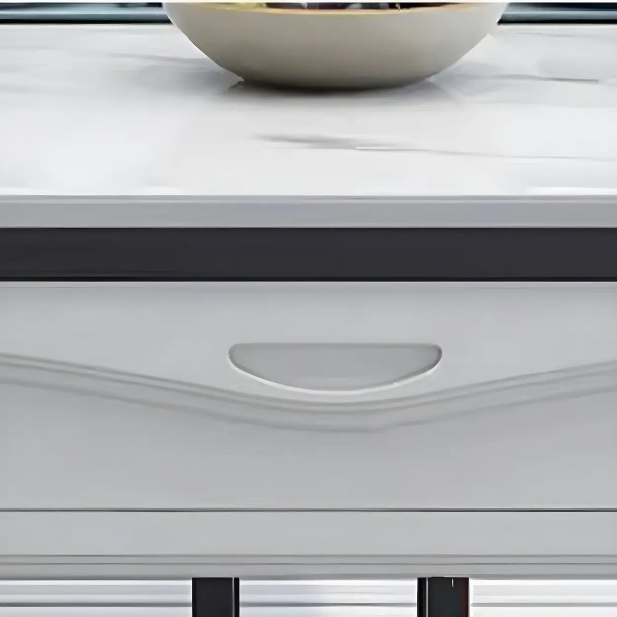 Elegant Rectangular Marble Dining Table White Extendable Image - 10