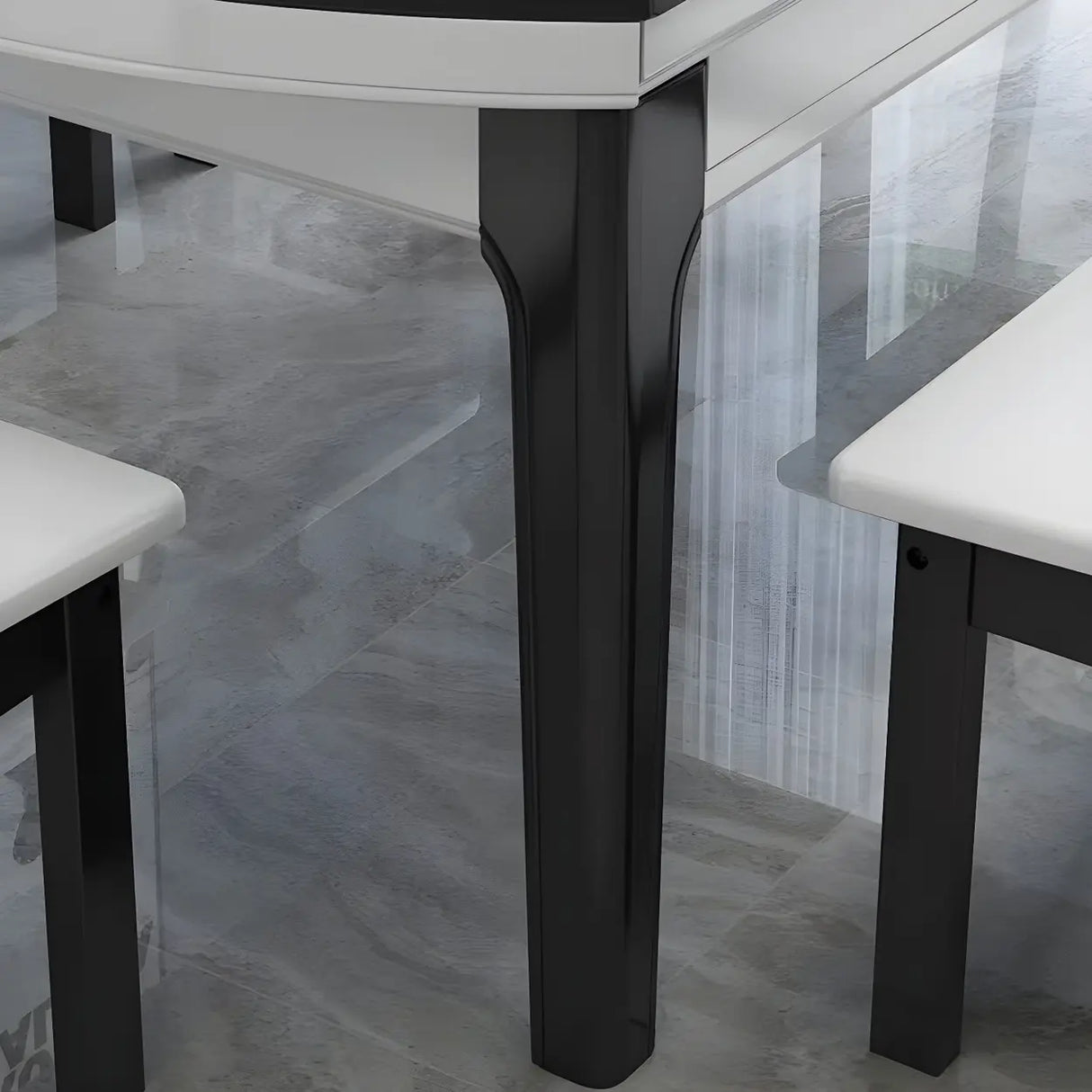 Elegant Rectangular Marble Dining Table White Extendable Image - 12