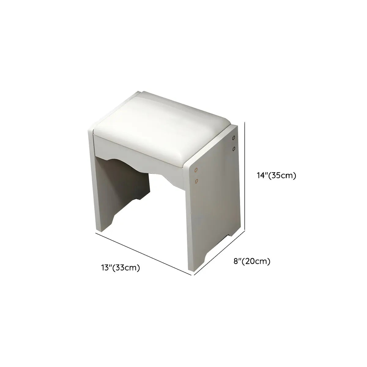 Elegant Rectangular Wood Bedroom White Drawer Makeup Vanity Image - 12