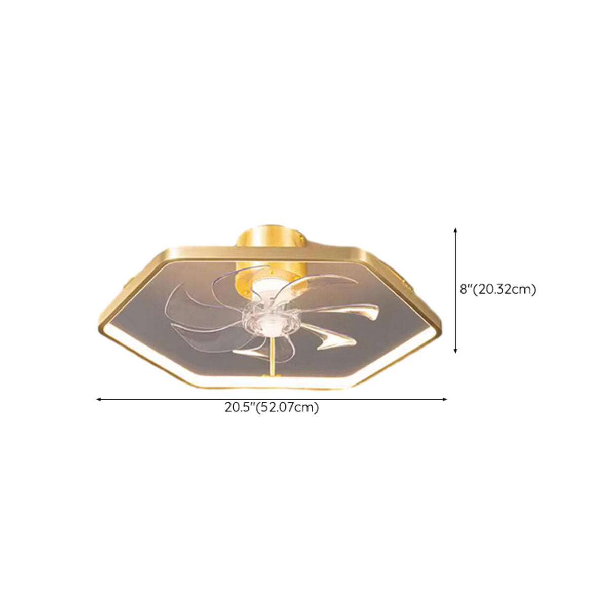 Elegant Ring Crystal Flower Brass Ceiling Fan Light Image - 18