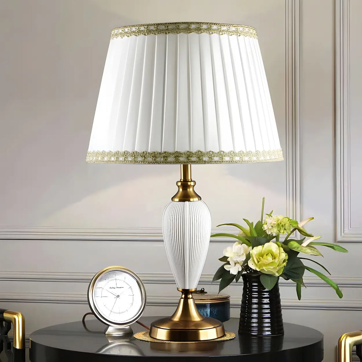 Romantic Vase Metal Table Lamp for Bedroom, Pink, 20" Image - 13